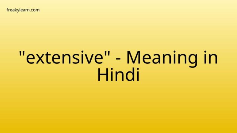 “extensive” Meaning in Hindi