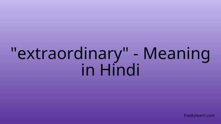 “extraordinary” Meaning in Hindi