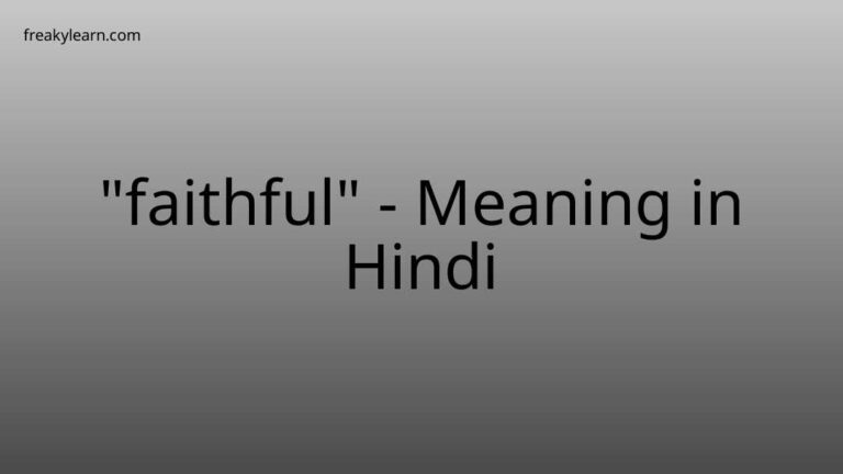 “faithful” Meaning in Hindi