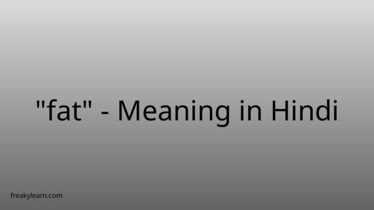 “fat” Meaning in Hindi