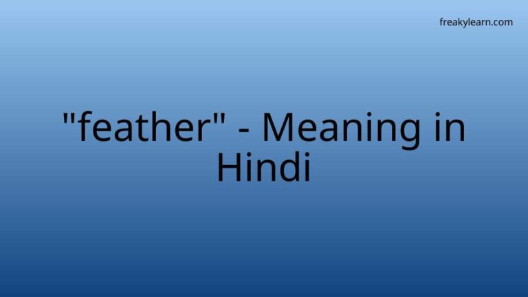 “feather” Meaning in Hindi