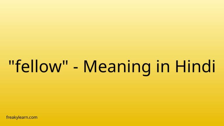 “fellow” Meaning in Hindi