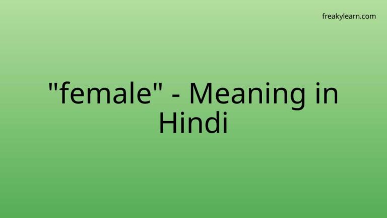 “female” Meaning in Hindi