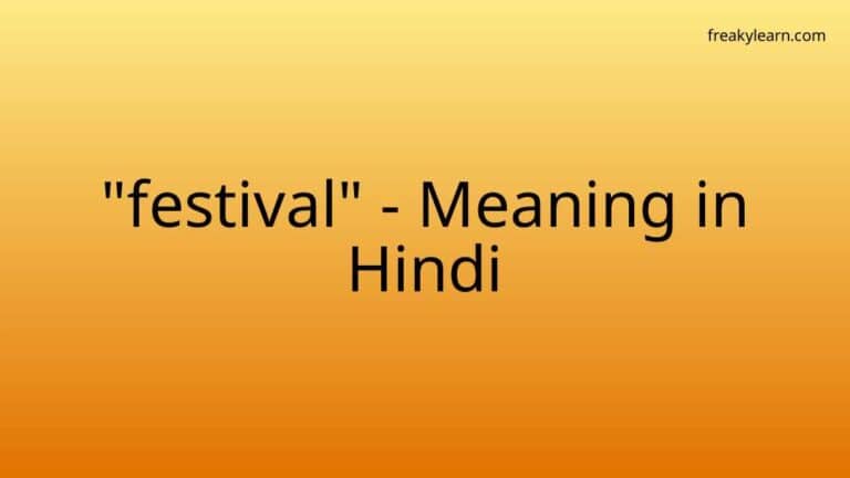 “festival” Meaning in Hindi