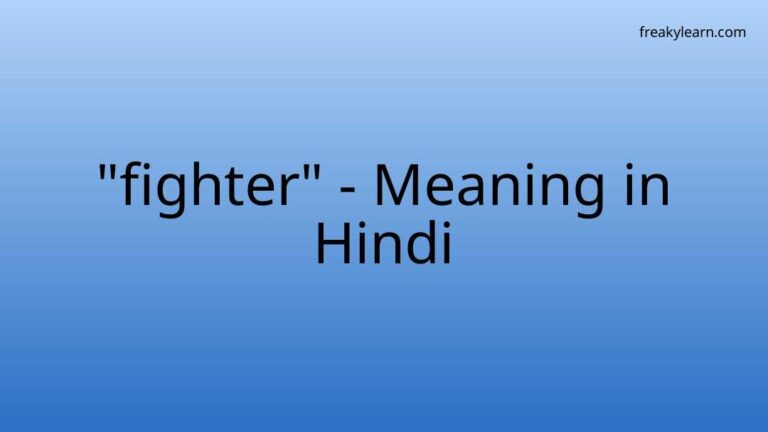 “fighter” Meaning in Hindi