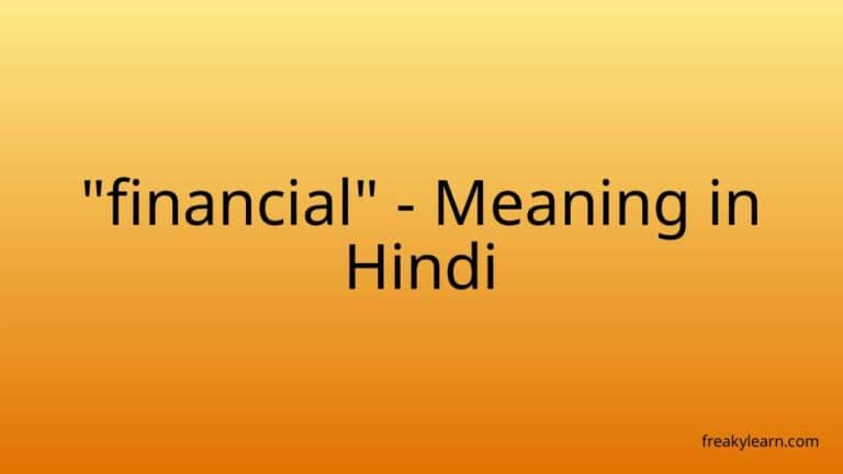 “financial” Meaning in Hindi