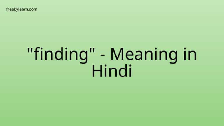 “finding” Meaning in Hindi