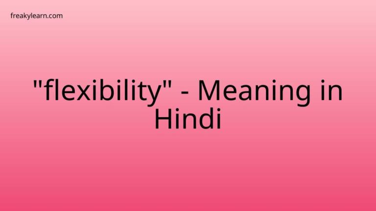 “flexibility” Meaning in Hindi