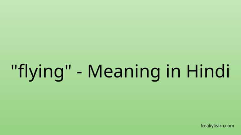 “flying” Meaning in Hindi