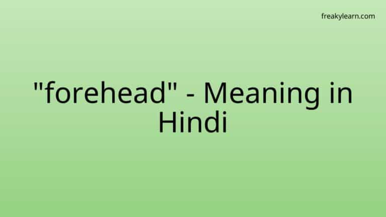 “forehead” Meaning in Hindi