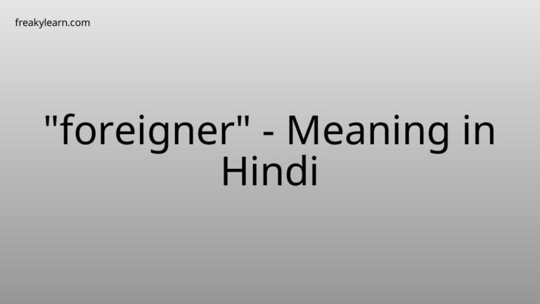 “foreigner” Meaning in Hindi