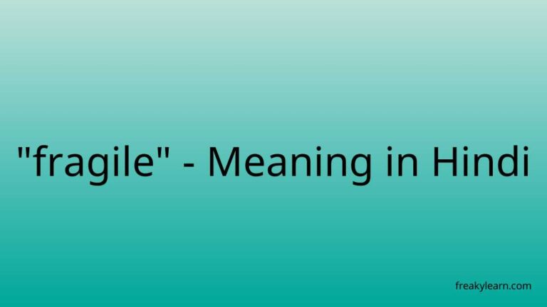 “fragile” Meaning in Hindi