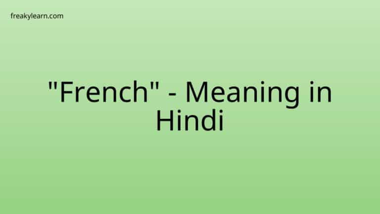 “French” Meaning in Hindi