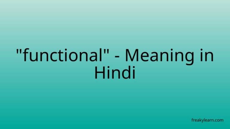 “functional” Meaning in Hindi