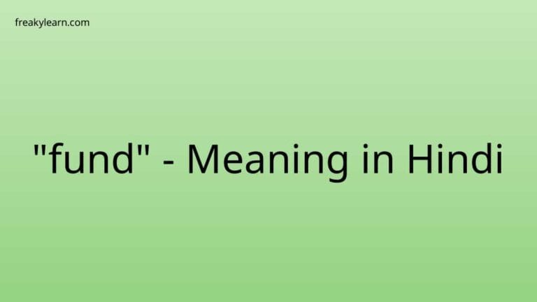 “fund” Meaning in Hindi