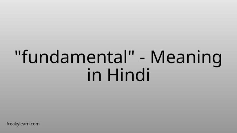 “fundamental” Meaning in Hindi