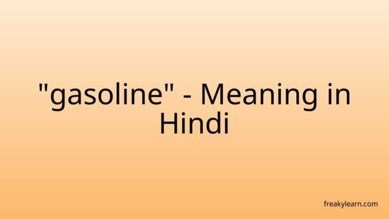 “gasoline” Meaning in Hindi