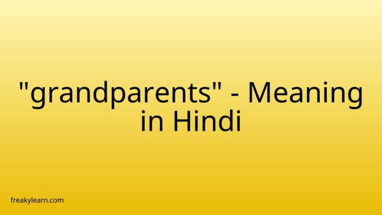 “grandparents” Meaning in Hindi