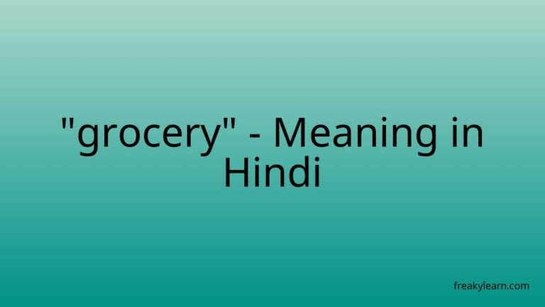 “grocery” Meaning in Hindi