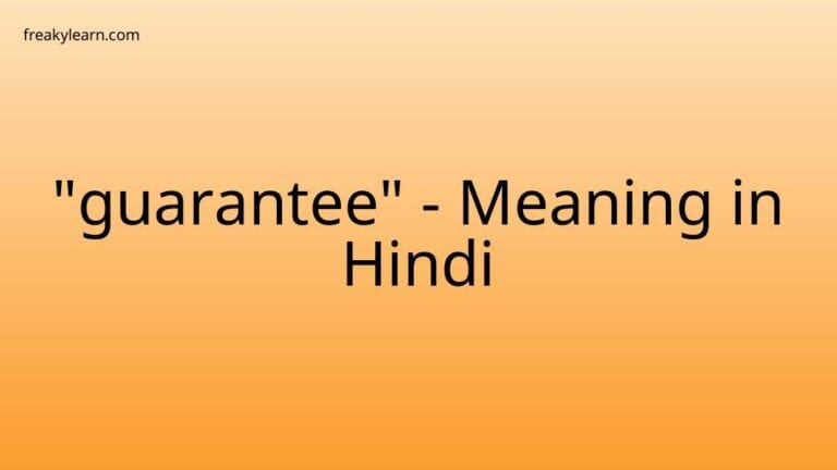 “guarantee” Meaning in Hindi