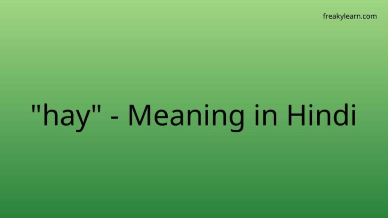 “hay” Meaning in Hindi