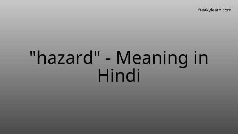 “hazard” Meaning in Hindi