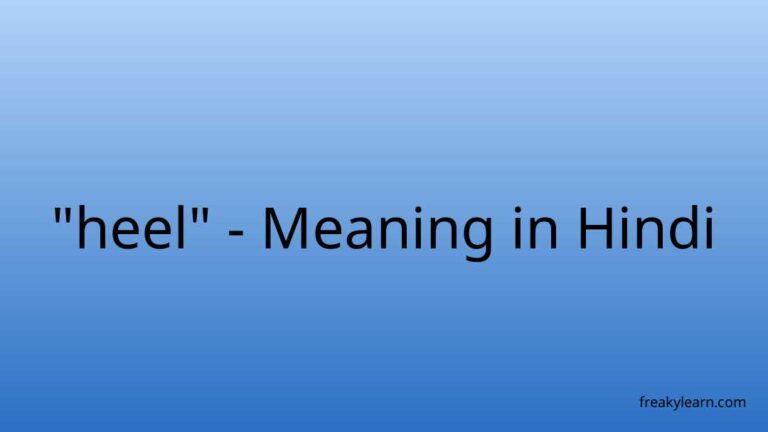 “heel” Meaning in Hindi