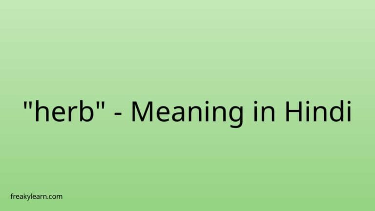 “herb” Meaning in Hindi