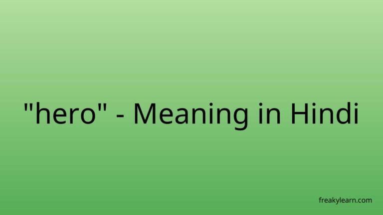 “hero” Meaning in Hindi