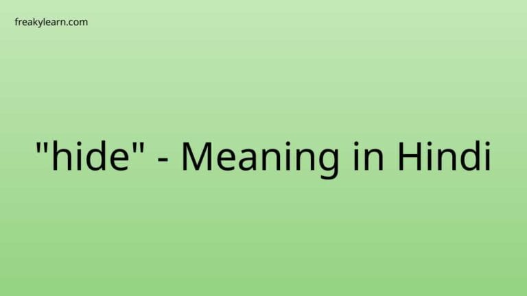 “hide” Meaning in Hindi