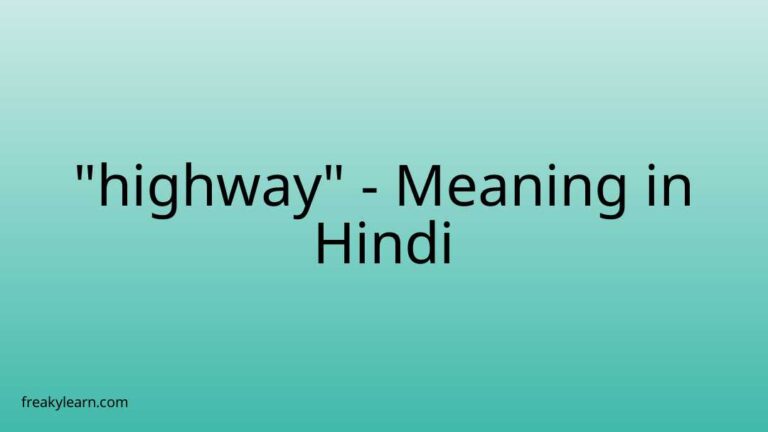 “highway” Meaning in Hindi