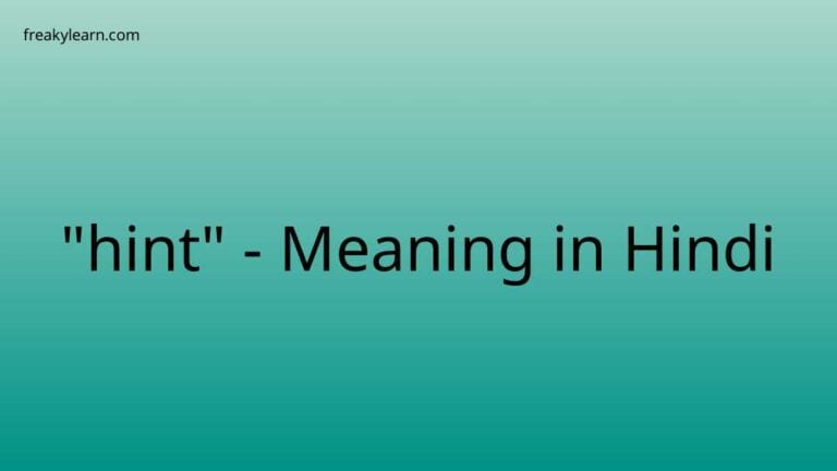 “hint” Meaning in Hindi