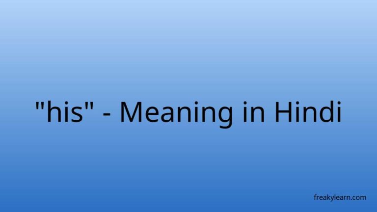 “his” Meaning in Hindi