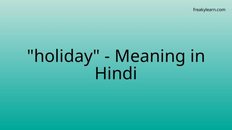 “holiday” Meaning in Hindi