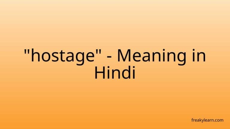 “hostage” Meaning in Hindi