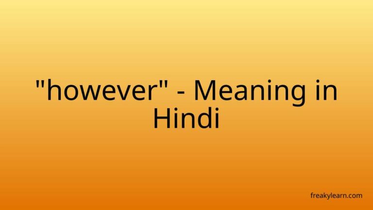 “however” Meaning in Hindi