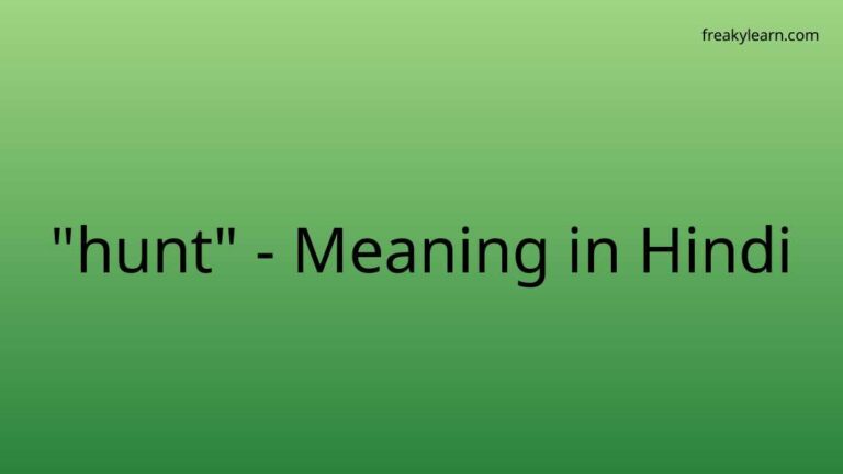 “hunt” Meaning in Hindi