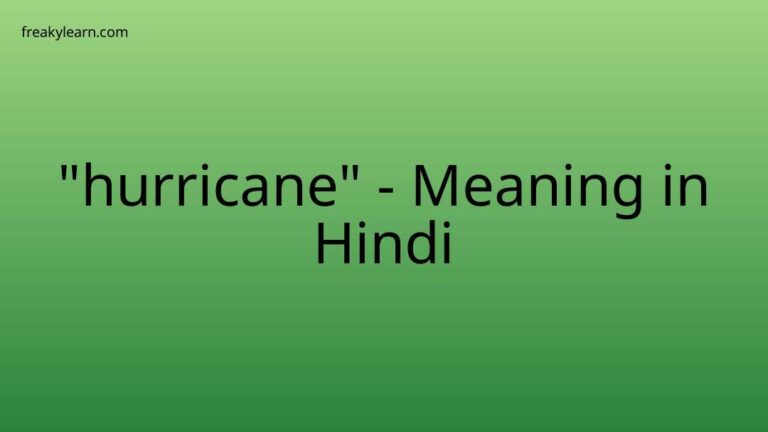 “hurricane” Meaning in Hindi