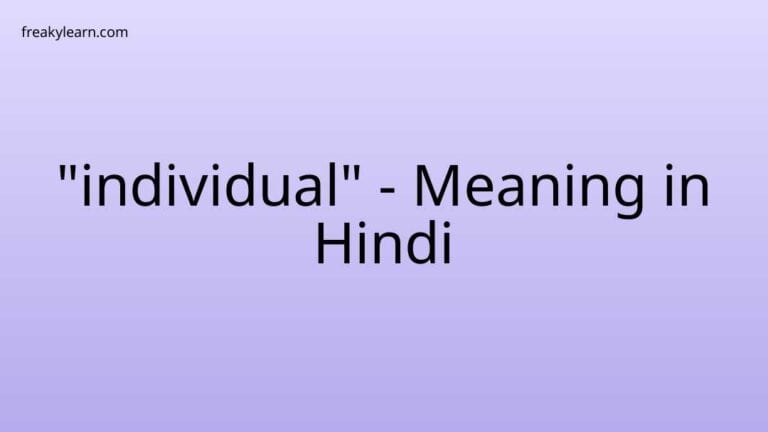 “individual” Meaning in Hindi