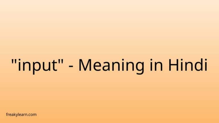 “input” Meaning in Hindi