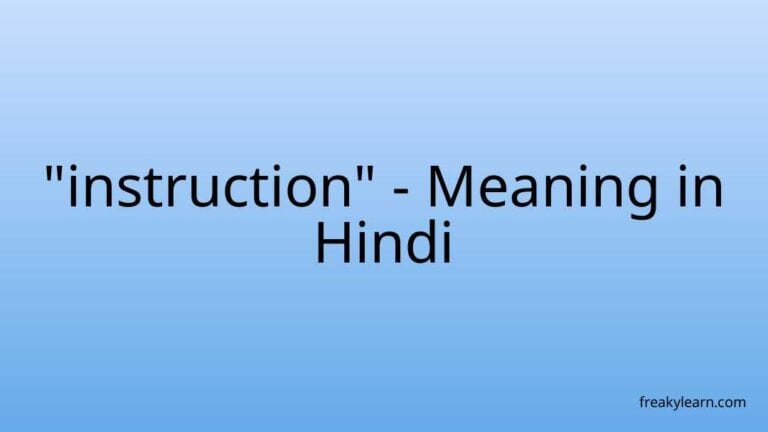 “instruction” Meaning in Hindi