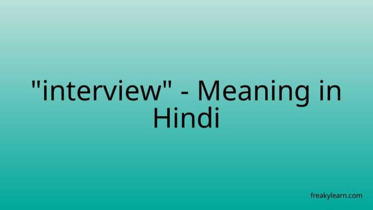 “interview” Meaning in Hindi