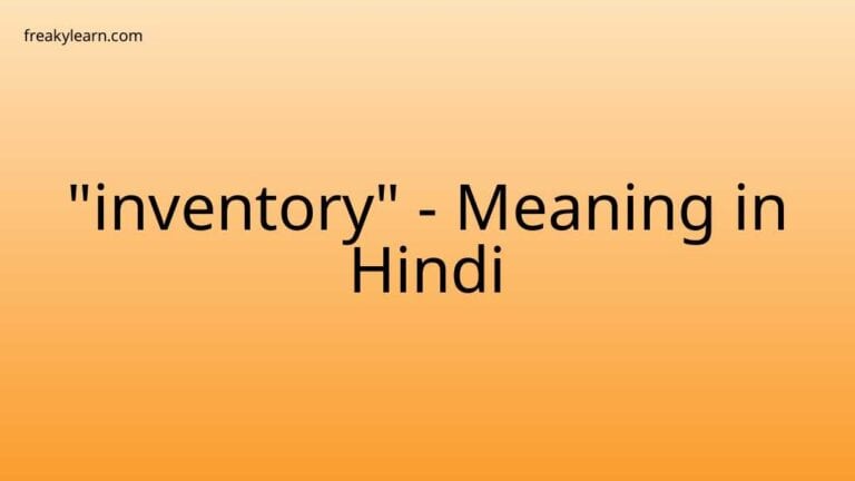 “inventory” Meaning in Hindi