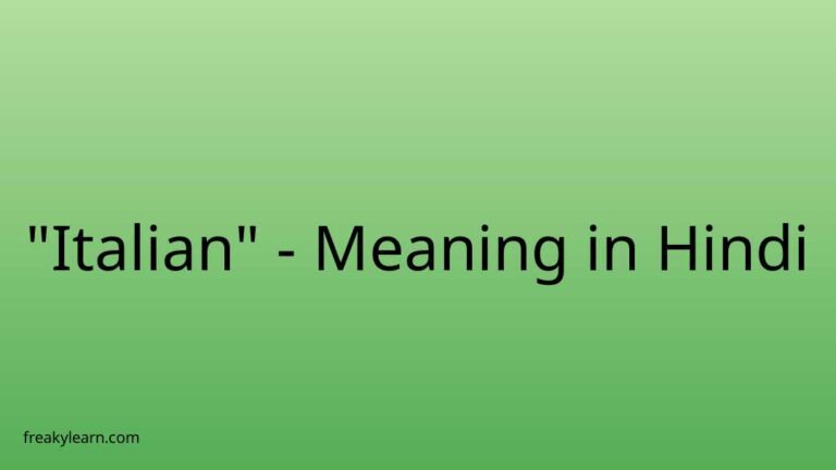 “Italian” Meaning in Hindi