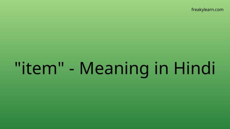 “item” Meaning in Hindi