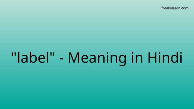 “label” Meaning in Hindi