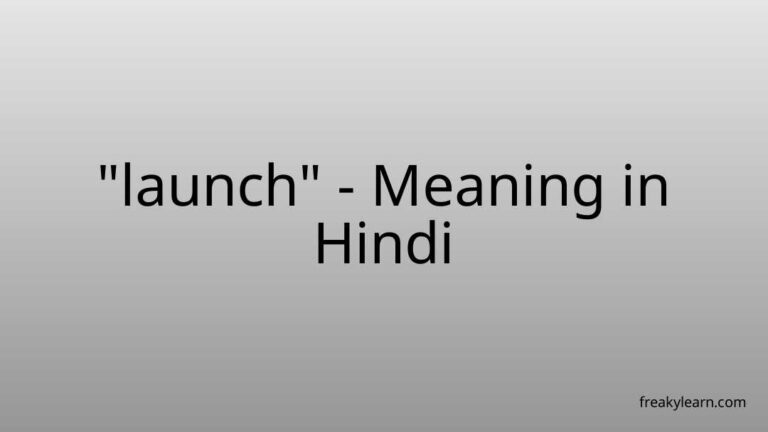 “launch” Meaning in Hindi