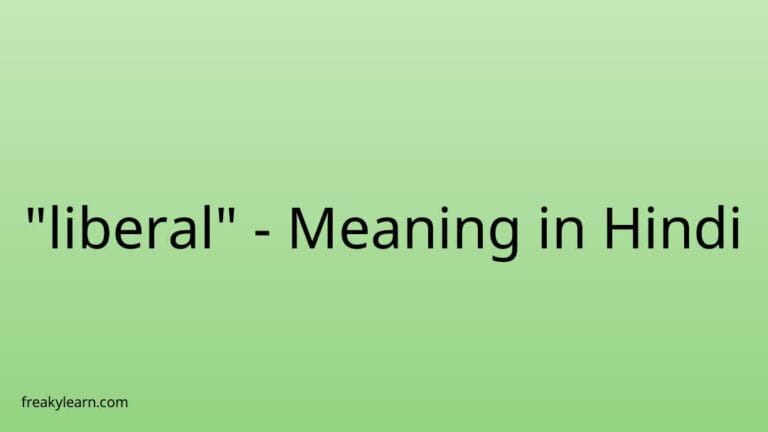 “liberal” Meaning in Hindi