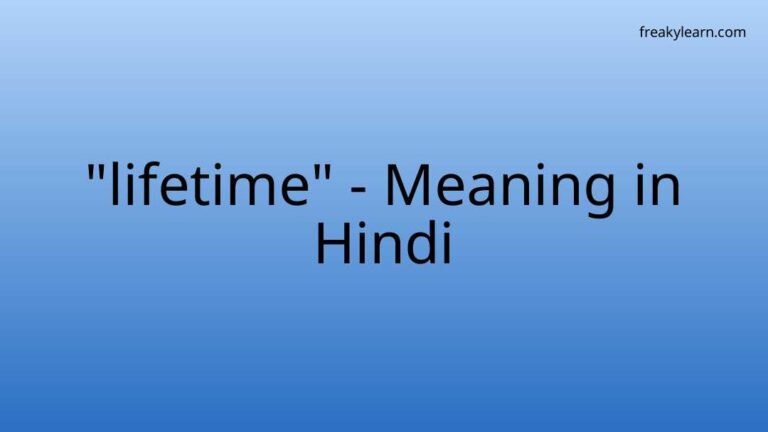 “lifetime” Meaning in Hindi