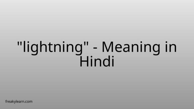 “lightning” Meaning in Hindi